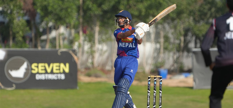 देव खनालकाे अर्धशतकमा नेपालले युएईलाई दियो १९१ रनको लक्ष्य